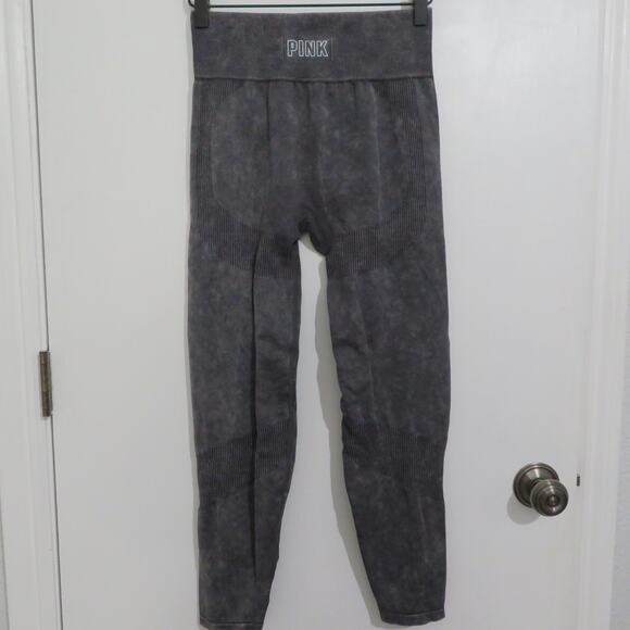 PINK Victoria's Secret Womens M Dark Gray Seamless Leggings Athletic Wear - Picture 2 of 6